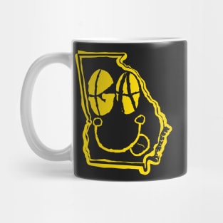 GA Eyes Georgia Grunge Smiling Face Yellow Mug